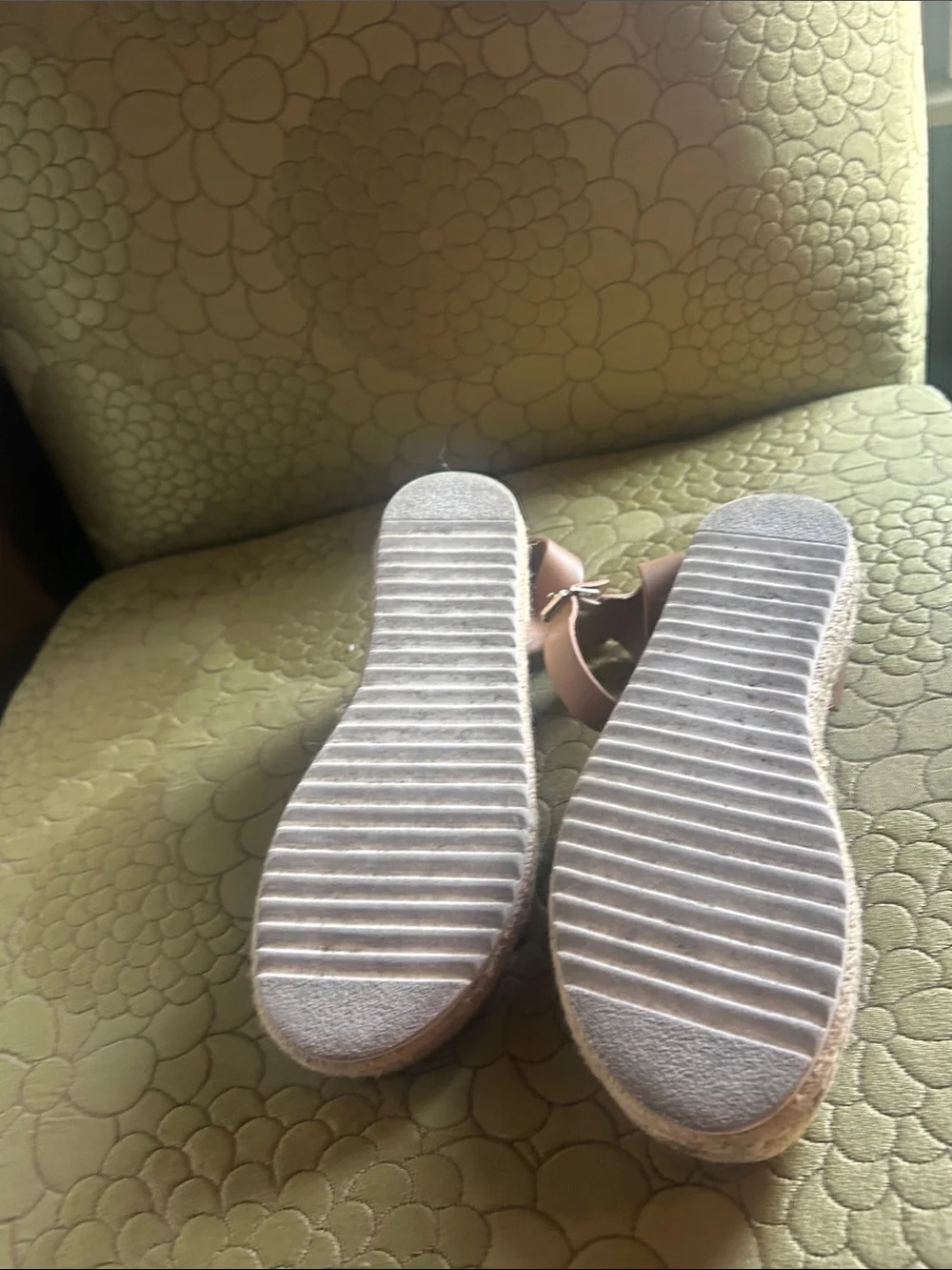 Steve Madden Tan Platform Espadrille Sandals with Ankle Strap